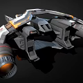 Futuristic Fighter Jet Design With Advanced Cockpit Twin Engines And Orange Accents