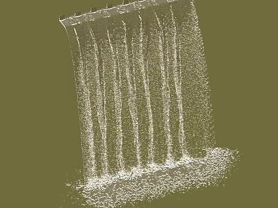 Garden Landscape Featuring Cascading Waterfall With Flowing Water And Natural Design 3d model