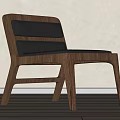 Elegant Modern Wooden Leisure Chair With Black Cushioned Seat And Backrest