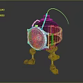 Mechanical Military Bomb With Timer Display Metal Legs And Colorful Cables