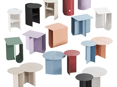 Modern Side Tables With Various Colors And Stylish Designs For Living Room Decor 3d model