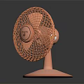 Stylish Orange Round Air Conditioning Fan With Mesh Cover And Pink Base