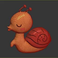 Yellow Snail Shaped Decorative Furniture Piece With Red Spiral Shell And Smiling Design