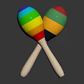 Colorful Striped Wooden Furniture With Crossed Structure And Handle Details