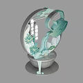 Decorative Circular Transparent Design With Green Teapot Lotus Leaves And Summer Cooling Theme