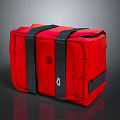 Durable Red Hardware Tool Bag With Black Straps For Portable Storage Use 3d model