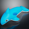 Blue Dolphin Shaped Children's Furniture Seat With Cartoon Eye And Button Detail