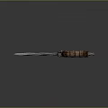 Traditional Dagger With Wooden Handle Sharp Curved Blade And Decorative Metal Guard