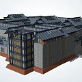 Traditional Modern Architecture Design With Tile Roofs Gray Walls And Red Base