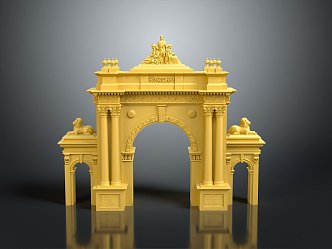 Gate House Stone Gate House Gate Post Stone Gate Post Ruin Gate Post Arch Stone Post Outdoor Articles Realistic 3d model