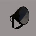 Illuminated Metal Wall Lamp With Circular Lampshade And Adjustable Knob On White Brick Wall