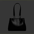 Gray Leather Handbag With Double Handles And Minimalist Design For Daily Use