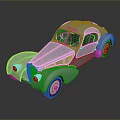 Silver Vintage Classic Car With Streamlined Body And Retro Headlights