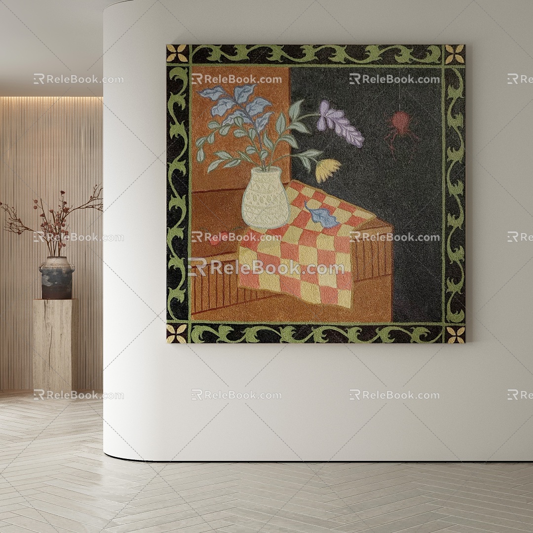 Middle Ancient Style Decorative Painting 3d model