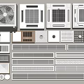 Various Modern Air Conditioner Vents With Grid And Panel Design Styles