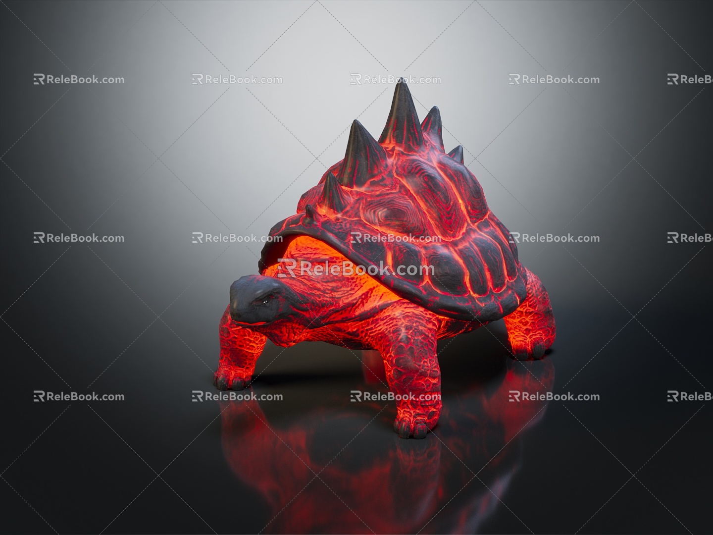 Modern Flame Turtle Volcanic Turtle Hell Turtle 3d model