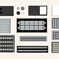 Various Modern Air Conditioner Vents With Different Grille Designs And Shapes For Home Use