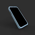 Sleek Modern Smartphone Design With Blue Frame And Black Screen