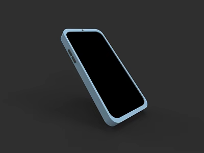 Sleek Modern Smartphone Design With Blue Frame And Black Screen 3d model
