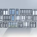 Various Modern Window Designs With Different Frame Styles And Glass Panels 3d model