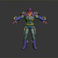 Futuristic Blue Yellow Gray Robot Warrior Character With Armor And Detailed Design