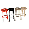 Stylish Bar Stool Design With Red Black Brown And Beige Color Options