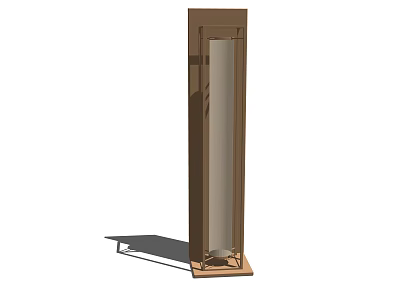 Modern Vertical Wall Lamp With Wooden Frame And Glass Shade Design 3d model