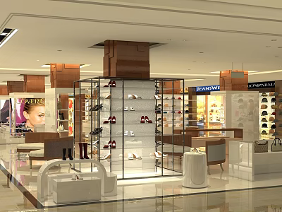 Modern shopping mall shopping mall footwear store 3d model