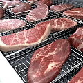 Commercial Stainless Steel Refrigerated Meat Display Showcase With Glass Door For Retail