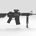 Tactical Black Rifle with Modern Scope Rail System and Magazine