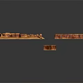 Assorted Orange Brown Sliced Block Items In Various Shapes With Texture