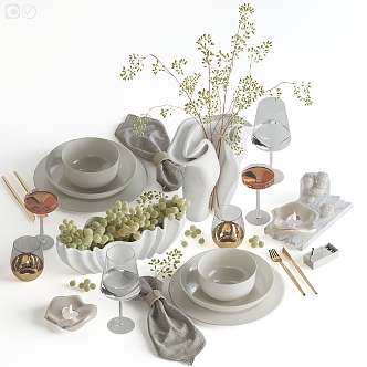 Modern Tableware 3d model