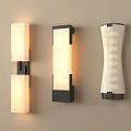Modern Wall Lamps Mounted On Beige Wall With Frosted Glass Shades And Warm Lighting