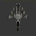 Futuristic Sleek Aircraft Design With Cockpit Angular Wings Metallic Finish And Black Accents