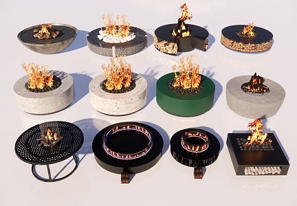 Modern Stove Outdoor Fireplace Encircled Fire Bonfire Hearth Side Stove 3d model