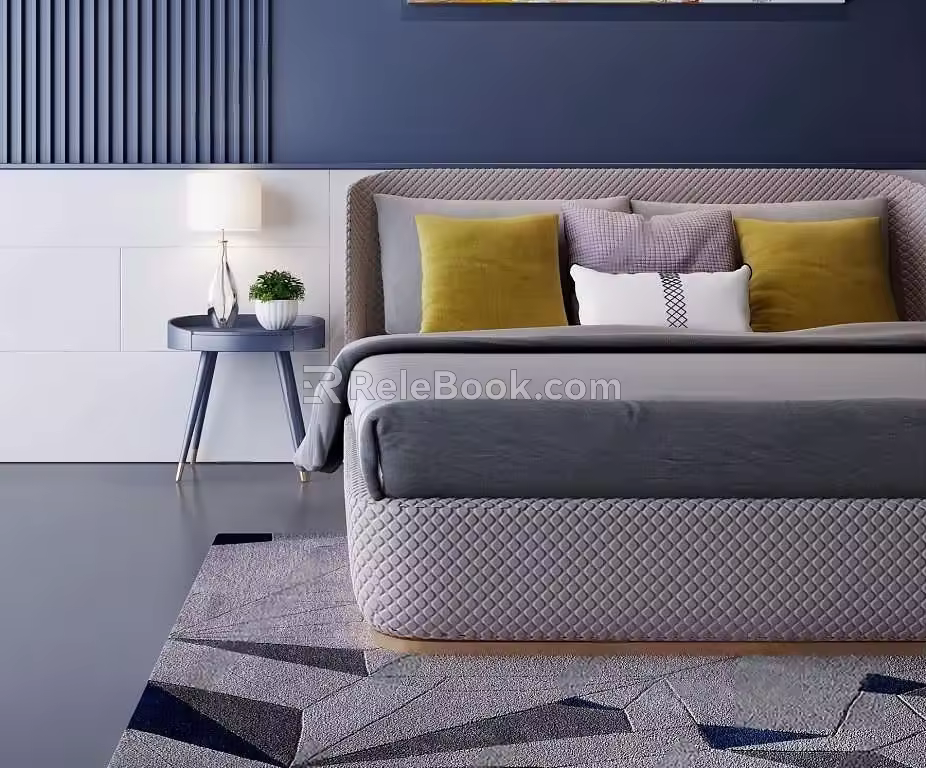 Background double bed 3d model