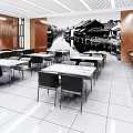 Food City Restaurant Canteen 3d model