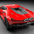 Red Lamborghini Sports Car With Modern Sleek Exterior And Black Wheels