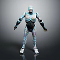 Futuristic Robot Character With Metallic Blue Armor And Mechanical Design