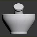 White Marble Mortar and Pestle with Smooth Surface for Household Kitchen Spices Grinding Tool