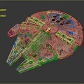 Detailed Sci Fi Spaceship Model With Vintage Exterior And Engine Parts