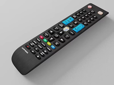 AKAI Black Digital Remote Control With Colorful Buttons Numeric And Function Keys 3d model