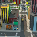 Colorful Urban Buildings With Modern High Rise And Low Rise Structures On City Street