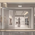 F&R Fashion Clothing Shop Interior With Modern Lighting Mannequins And Clothing Displays