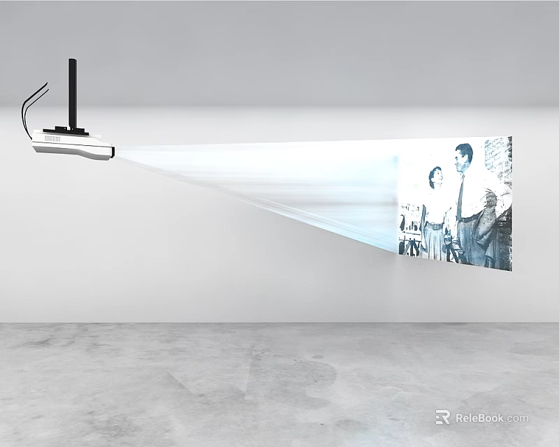 Projection Monitoring System Projecting Clear Surveillance Video of Two People Indoors 3d model 