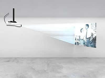 Projection Monitoring System Projecting Clear Surveillance Video of Two People Indoors 3d model