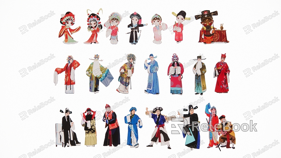 2D Peking Opera Opera Characters model