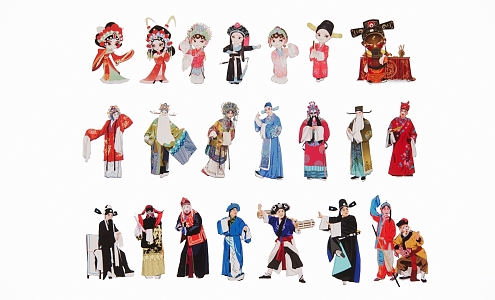 2D Peking Opera Characters 3d model