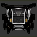 Black Sleek Spacecraft With Blue Cockpit And Light Details For Cosmic Exploration