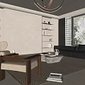 Modern Living Room Interior Design With Projection Screen Black Leather Sofa And Indoor Plant